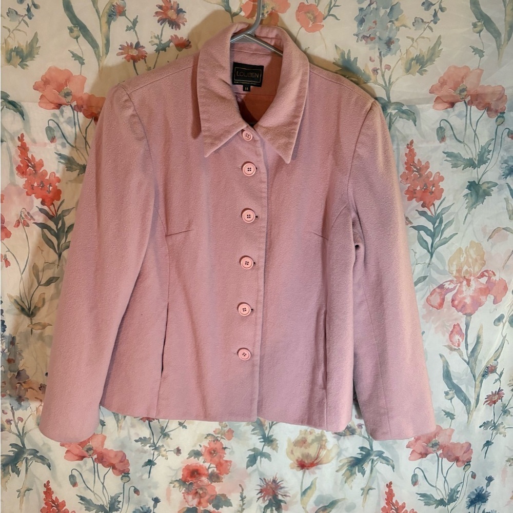Vintage Elegant Pink Women's Blazer